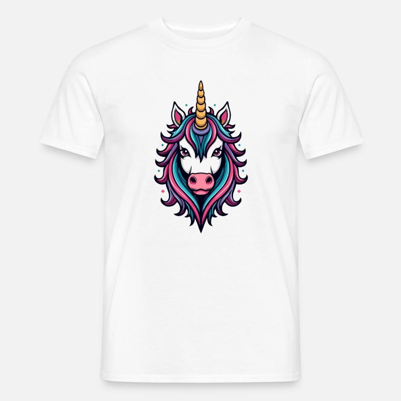 Wilde Einhorn Neon-Pracht - Männer T-Shirt - Weiß