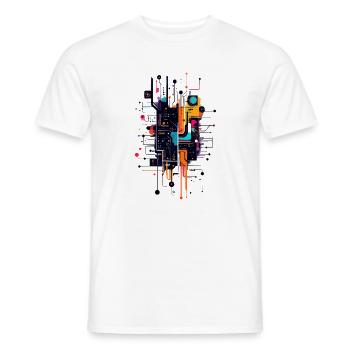 Bunter Circuitprint Leiterplatte Platine Motiv - Männer T-Shirt - Weiß - Vorne - AI Model Male 178 dark (178cm)