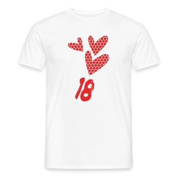 18. 18 ANS. 18e ANNIVERSAIRE. ANNIVERSAIRE 18 ANS. - T-shirt homme - blanc - Devant - AI Model Male 178 dark (178cm)