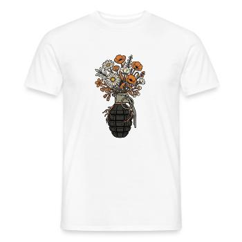 Blumen Granate Peace - Männer T-Shirt - Weiß - Vorne - AI Model Male 178 dark (178cm)
