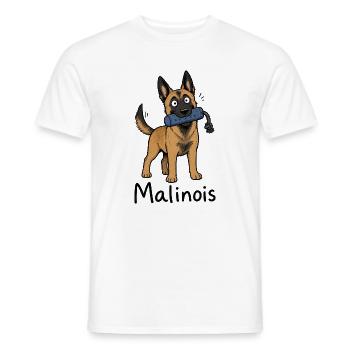 Malinois Hund Welpe - Männer T-Shirt - Weiß - Vorne - AI Model Male 178 dark (178cm)