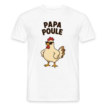 Papa poule - T-shirt homme - blanc - Devant - AI Model Male 178 dark (178cm)