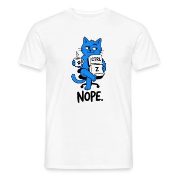 NEIN. STRG + Z – Katzennerd Computerhumor - Männer T-Shirt - Weiß - Vorne - AI Model Male 178 dark (178cm)