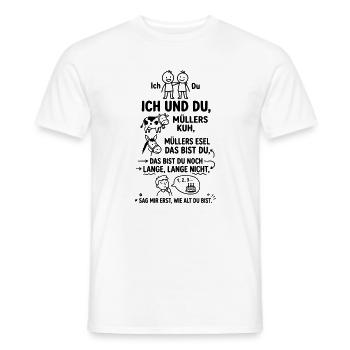Ich und du Müllers Kuh Kinderreim Abzählreim - Männer T-Shirt - Weiß - Vorne - AI Model Male 178 dark (178cm)