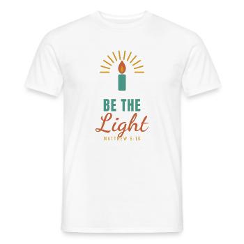 Be The Light – Matthew 5:16 Christian - Männer T-Shirt - Weiß - Vorne - AI Model Male 178 dark (178cm)