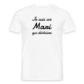 Marriage Wedding Husband Mari Love Mariage Ehemann - Men's T-Shirt - white - Front - AI Model Male 178 dark (178cm)