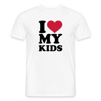 I love my kids - T-shirt homme - blanc - Devant - AI Model Male 178 dark (178cm)