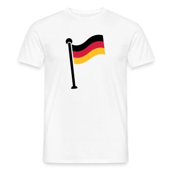 Gehisste Deutschlandfahne / German Flag (3c) - Männer T-Shirt - Weiß - Vorne - AI Model Male 178 dark (178cm)