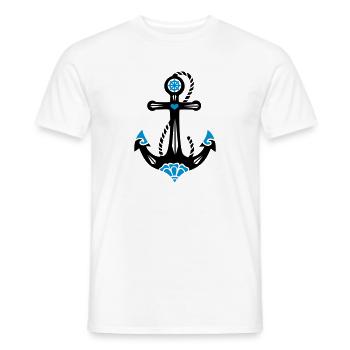 Ancre, 23 couleurs possibles, Style de tatouage, Maritim - T-shirt homme - blanc - Devant - AI Model Male 178 dark (178cm)