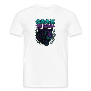 Tieger modern - Männer T-Shirt - Weiß - Vorne - AI Model Male 178 dark (178cm)