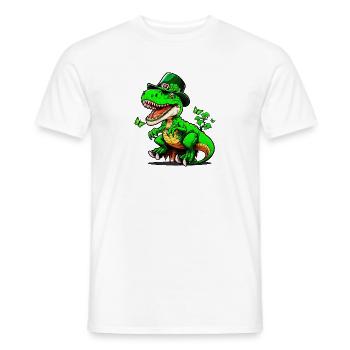 St. Patrick Day T-Rex Dinosaurier mit Hut - Männer T-Shirt - Weiß - Vorne - AI Model Male 178 dark (178cm)