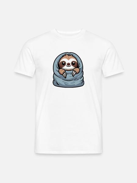 Faultier Schlafsack - Männer T-Shirt - Weiß
