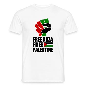 Free palestine free gaza - T-shirt homme - blanc - Devant - AI Model Male 178 dark (178cm)