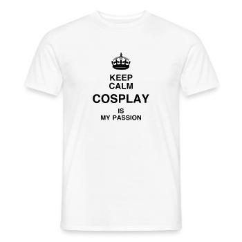 Cosplay Cosplayer Manga Costume Geek Heroe - Men's T-Shirt - white - Front - AI Model Male 178 dark (178cm)