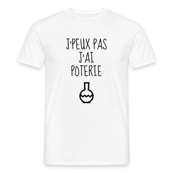 poterie / potier / vase / sculpteur - T-shirt homme - blanc - Devant - AI Model Male 178 dark (178cm)