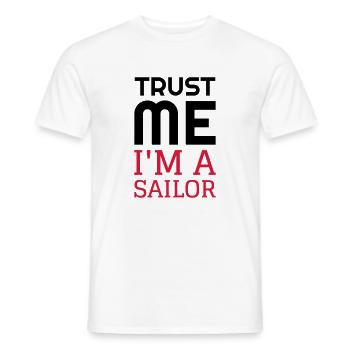 Sailor / Seaman / Seemann / Marin / Marine - Men's T-Shirt - white - Front - AI Model Male 178 dark (178cm)