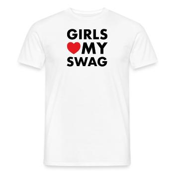 Girls Love My Swag - Männer T-Shirt - Weiß - Vorne - AI Model Male 178 dark (178cm)
