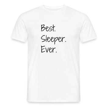 Sleeper Sleeping Schlaf Schläfer Dormir Dormeur - Men's T-Shirt - white - Front - AI Model Male 178 dark (178cm)