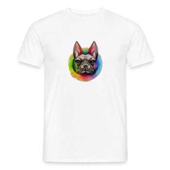 Rainbow Dog French Bulldog - Men's T-Shirt - white - Front - AI Model Male 178 dark (178cm)