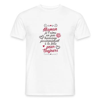 Fête des mères Maman je t'aime maman - T-shirt homme - blanc - Devant - AI Model Male 178 dark (178cm)