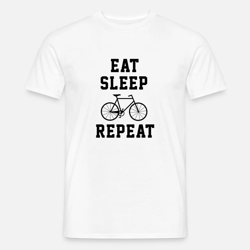 Spis søvn cykling gentag - mountainbike - Mænd T-shirt - hvid