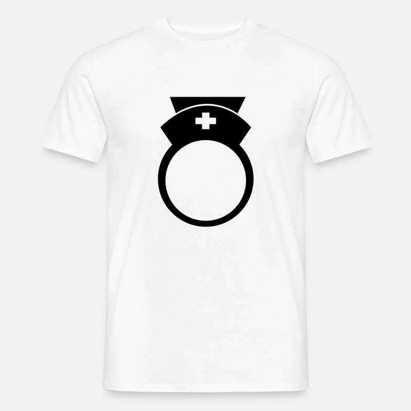 Krankenschwester Monogramm Rahmen - Männer T-Shirt - Weiß
