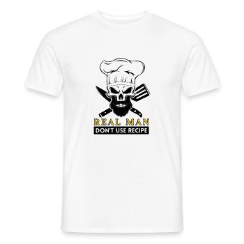 koch bart skelett chefkoch bärtig totenkopf chef - Männer T-Shirt - Weiß - Vorne - AI Model Male 178 dark (178cm)