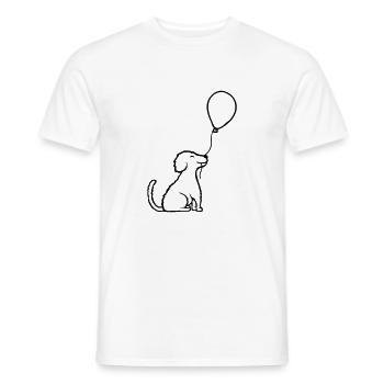 Sitzend Luftballon Hund cool - Männer T-Shirt - Weiß - Vorne - AI Model Male 178 dark (178cm)