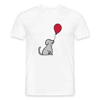 Luftballon Hund cool sitzend - Männer T-Shirt - Weiß - Vorne - AI Model Male 178 dark (178cm)
