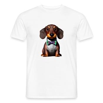 Dachshund Dogs with Suit Dachshund Puppy Dog - Men's T-Shirt - white - Front - AI Model Male 178 dark (178cm)