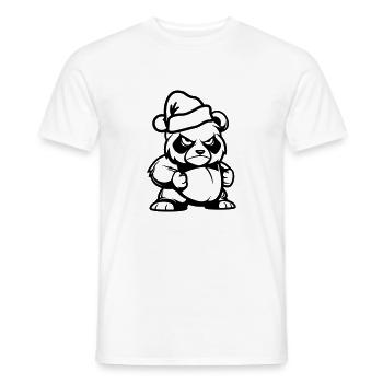 Panda Bear Christmas Comic - Men's T-Shirt - white - Front - AI Model Male 178 dark (178cm)