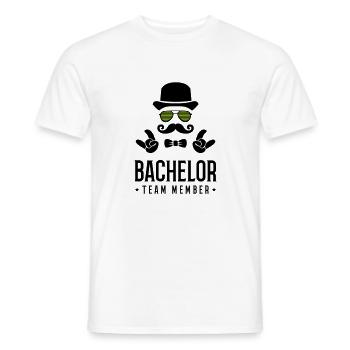 Membre de l’équipe Bachelor - T-shirt homme - blanc - Devant - AI Model Male 178 dark (178cm)