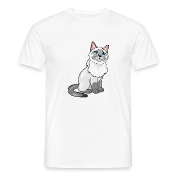 Proud Siamese cat - Men's T-Shirt - white - Front - AI Model Male 178 dark (178cm)