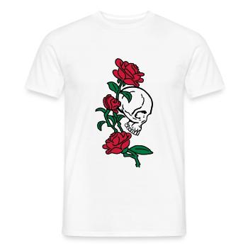 skull and roses es123 - Männer T-Shirt - Weiß - Vorne - AI Model Male 178 dark (178cm)