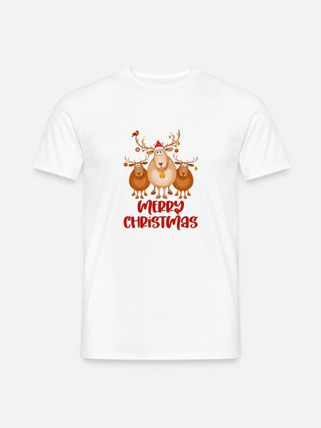Rentier Weihnachten Christmas Geschenk - Männer T-Shirt - Weiß