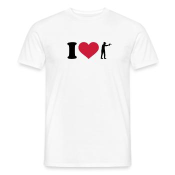 I love Sports shooting - Men's T-Shirt - white - Front - AI Model Male 178 dark (178cm)
