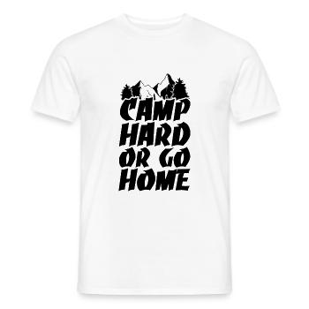 Camp Hard go Home Camping - Men's T-Shirt - white - Front - AI Model Male 178 dark (178cm)