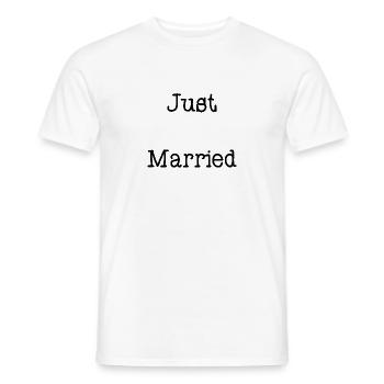 PAAR. ICH HABE GERADE GEHEIRATET. Junggesellinnenabschied. VALENTINSTAG. MARIES - Männer T-Shirt - Weiß - Vorne - AI Model Male 178 dark (178cm)