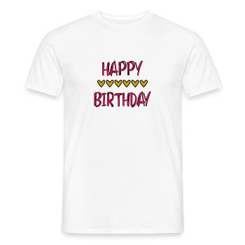 JAHRESTAG. ALLES GUTE ZUM GEBURTSTAG!. ALLES GUTE ZUM GEBURTSTAG!. - Männer T-Shirt - Weiß - Vorne - AI Model Male 178 dark (178cm)