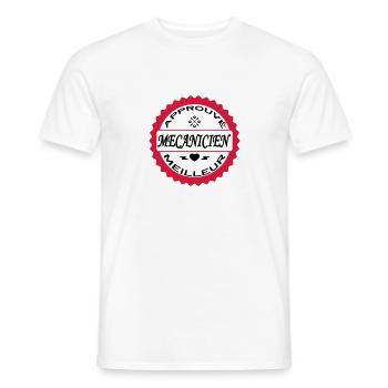 Approuvé meilleur mecanicien - Men's T-Shirt - white - Front - AI Model Male 178 dark (178cm)