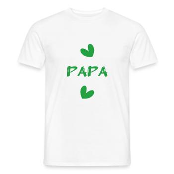 FATHER's DAY. HAPPY BIRTHDAY DAD. DAD. FEAST. HEART - Men's T-Shirt - white - Front - AI Model Male 178 dark (178cm)