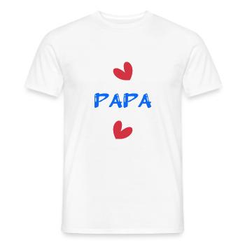 VATERTAG. ALLES GUTE ZUM GEBURTSTAG, PAPA. PAPA. ALLES GUTE ZUM GEBURTSTAG! - Männer T-Shirt - Weiß - Vorne - AI Model Male 178 dark (178cm)