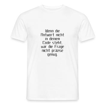 Präzisions-Code - Männer T-Shirt - Weiß - Vorne - AI Model Male 178 dark (178cm)