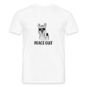 Peace Out Lama Alpaca LLama Animal Saying Gift - Men's T-Shirt - white - Front - AI Model Male 178 dark (178cm)