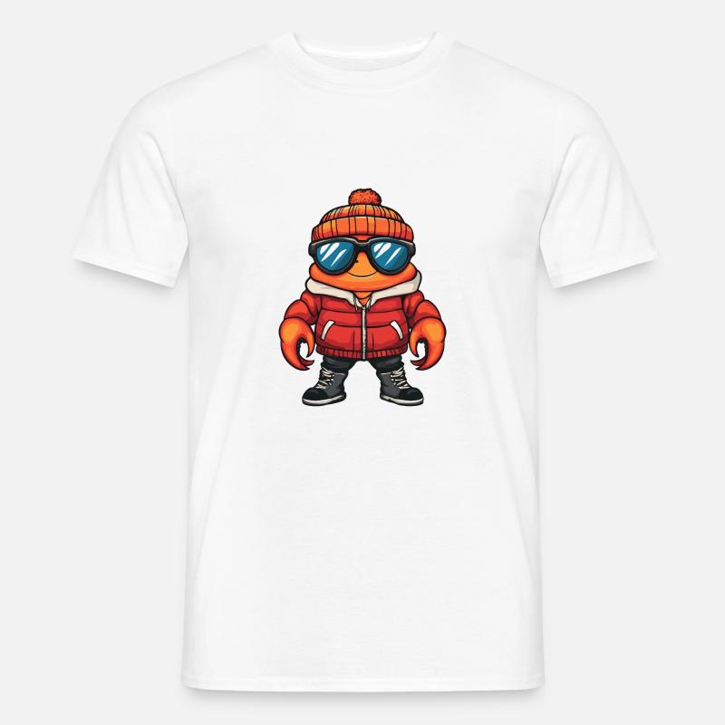 Krebs Krabbe Winter Comic - Männer T-Shirt - Weiß