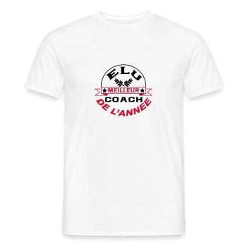 Elu meilleur coach de l'année - T-shirt homme - blanc - Devant - AI Model Male 178 dark (178cm)