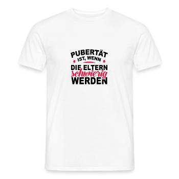 Pubertät ist, wenn die Eltern schwierig werden - Männer T-Shirt - Weiß - Vorne - AI Model Male 178 dark (178cm)