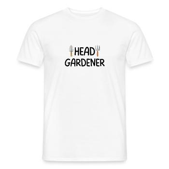 Head Gardener - Gardening Birthday Gift Mug - Men's T-Shirt - white - Front - AI Model Male 178 dark (178cm)