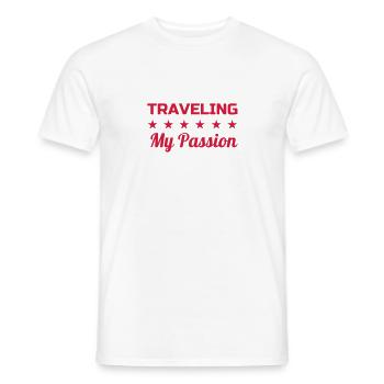 Traveler Travel Reisen Reisende Voyage Voyageur - Men's T-Shirt - white - Front - AI Model Male 178 dark (178cm)