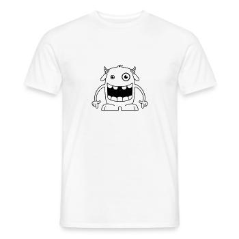 Lustiges Monster mit Hörnern - Männer T-Shirt - Weiß - Vorne - AI Model Male 178 dark (178cm)